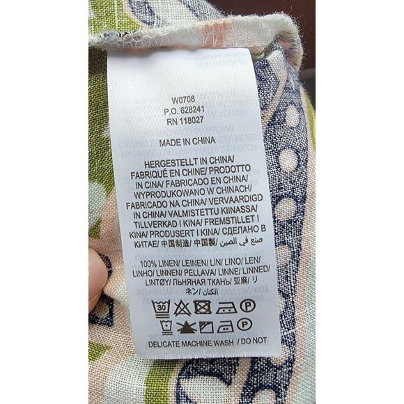 BODEN 100 % LINEN paisley casual resort mini pockets dress 2P - Picture 12 of 12